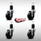 Service Caster 3.5'' SS Soft Rubber Wheel Swivel 1-3/4'' Expanding Stem Caster Set, 4PK SCC-SSEX20S3514-SRS-134-4 - alternate 4